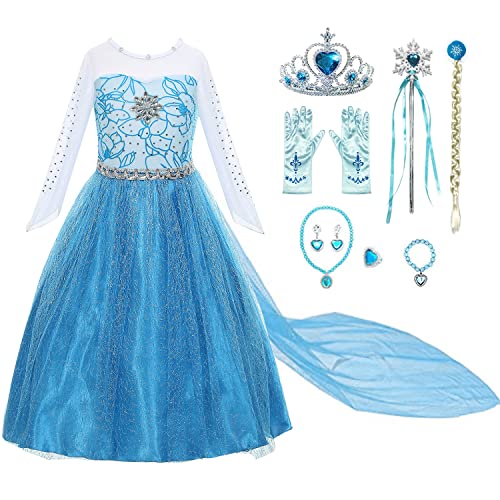 Princess Costume For Girls - Dress Up Set With Crown & Accessories, Perfect For Christmas, Birthday Parties & Play