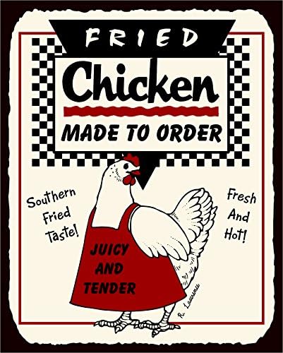 Fried Chicken To Order Vintage Metal Art Meat Deli Retro Tin Sign