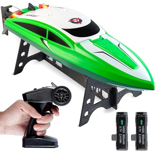 Force1 Velocity Green Fast RC Boat- Remote Control Boats for Adults and Kids, U…