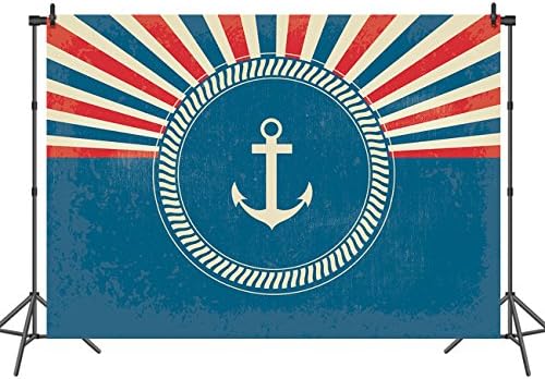 7X5ft Navy Blue Nautical Striped Photo Backdrop Birthday Party Photography Background Columbo Day Photography Backdrops