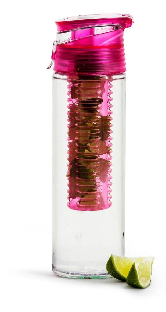 Sagaform Fresh Bottle with Fruit Piston Handle Pink