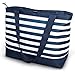 Freddie and Sebbie Collapsible Cooler Bag, Insulated Lunch Cooler, Perfect Size for The Beach, Picnic, Outdoor, Sports, Hiking, Camping or Grocery Cooler - Navy Blue & White