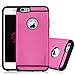 6s Plus Case, iPhone 6 Plus&6s Plus Case - TURATA [Heavy Duty] Dual Layer Hard Plastic TPU Protective Case Bumper with Dust Plug Design for iPhone 6 Plus&6s Plus (5.5 inch) - Hot Pink