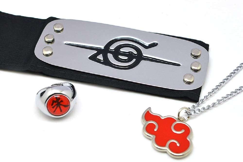 amazon com ryulifestyle anime naruto headband leaf village logo konoha uchiha itachi kakashi akatsuki members cosplay costume accessories with naruto ring and necklace clothing ryulifestyle anime naruto headband leaf village logo konoha uchiha itachi kakashi akatsuki members cosplay costume accessories with naruto ring and