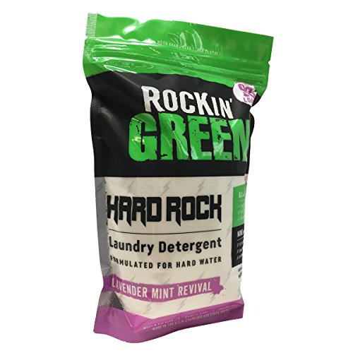 Rockin' Green Natural HE Powder Laundry Detergent for Hard Water, Perfect for Cloth Diapers, Up to 90 Loads Per Bag, 45 oz, Lavender Mint Revival Scent