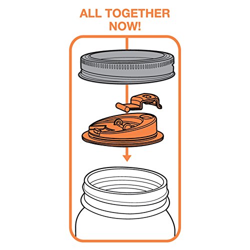 Jarware 82615 Drink, Orange Lid for Regular-Mouth Mason Jars - Thumbnail 4