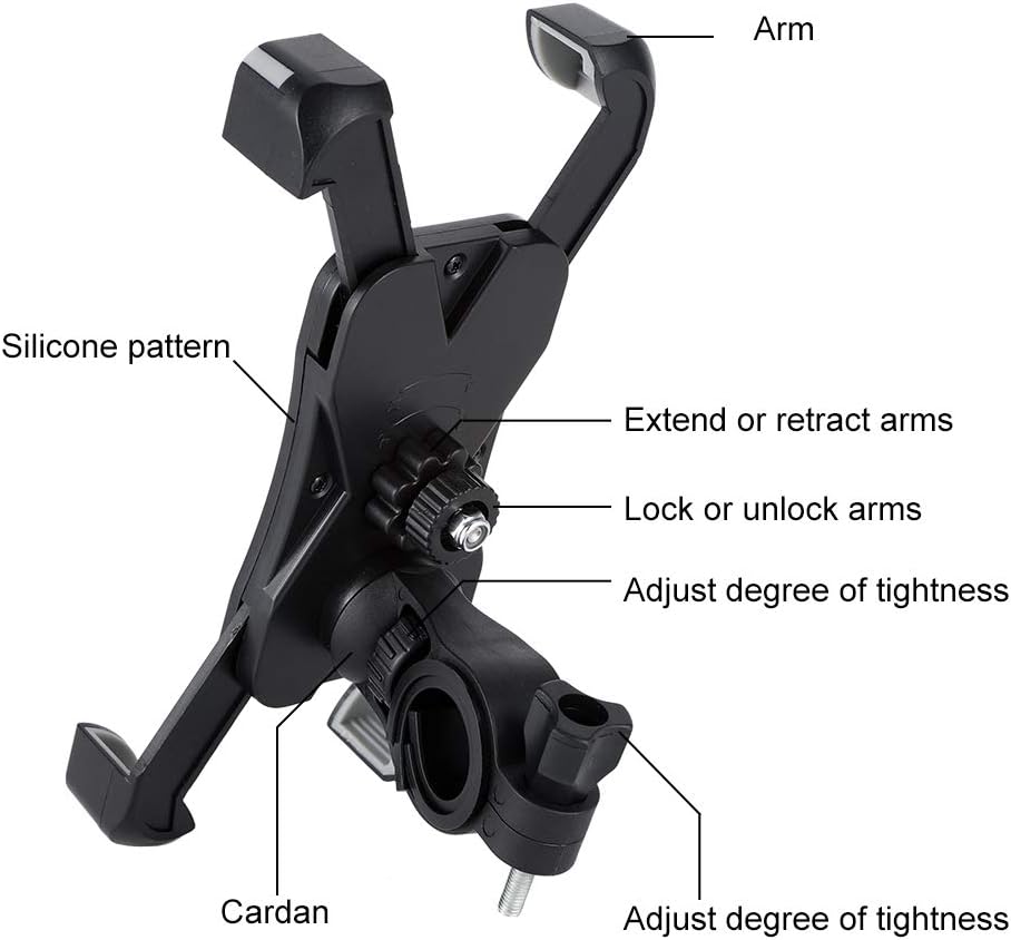 tiopeia Bike Phone Holder, 360° Rotation Anti-Shake Bike Phone Mount Compatible with All Smart Phone Between 3.5 and 6.5 inches : Sports & Outdoors