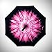 iTrunk Double Layer Reverse Folding Umbrella With C-Shaped Hands free Handle - UV Protection Windproof Waterproof for Outdoor and Car Use Daisy Pink