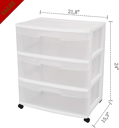 Amazon Com Tsr 3 Drawer Plastic Organizer Medium Size Drawer