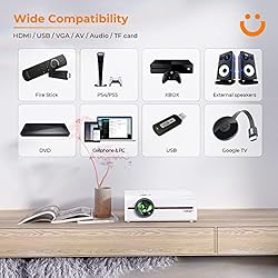 Mini Projector with 5G WiFi and Bluetooth 5.1,YABER