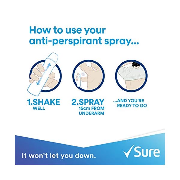 Sure-Men-Deospray-Anti-Perspirant-Sport-Cool-250-ml-pack-of-6 Sure Sport Cool 48h protection against sweat and odour Anti-perspirant Aerosol MotionSense technology deodorant for Men…