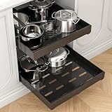 HBlife Expandable Roll out Kitchen Cabinet Organizer, Black