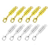 Dsmile Pack of 10pcs Gold Color and Silver Color Tone Magnetic Lobster Clasp for Jewelry Necklace Bracelet