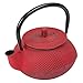 Creative Home Kyusu 10 oz. Cast Iron Tea Pot with Removable Stainless Steel Infuser Basket, Red