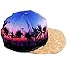 Samtree Unisex Snapback Hats,Coconut Tree Landscape Printed Flat Brim Baseball Cap(01-Purple)