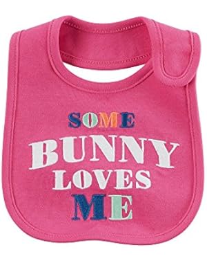 Baby Girls' Some Bunny Loves Me Bib