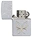 Zippo Butterfly Design Satin Chrome Pocket Lighter