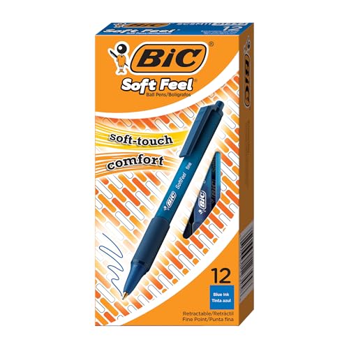 BIC 8373982-8373982 Kugelschreiber Blau Clip-on Retractable Ballpoint Pen 12 Stück(e) SoftFeel Clic Retractable Ballpoint Pen Blue PK12, Soft Feel thumbnail 1