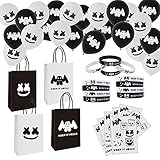 54 pieces of Marshmellow DJ birthday party gifts -dj game party 12 gift bags, 12 bracelets, 6 tattoo stickers, 24 balloons