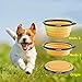 COMSUN 2-Pack Collapsible Dog Bowl, Foldable Expandable Cup Dish for Pet Cat Food Water Feeding Portable Travel Bowl Orange and Yellow