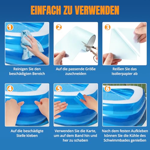 AQhui Pool Repair Kit, Transparent Underwater Tape, 10 cm x 250 cm, Pool Patches, Self-Adhesive, Waterproof Flex Tape, PVC Sealing Tape Can Be Used as a Replacement for Adhesive, Sealant