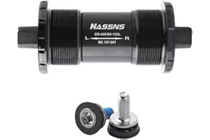 FACULX Bottom Bracket, 73Mm 5-Way Sealed Bearing, Chromium Steel Shaft For Mountain For Bike, Square Hole 12.6mm, Black(124.5