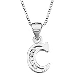 YFN Initial C Pendant Necklace in Sterling Silver