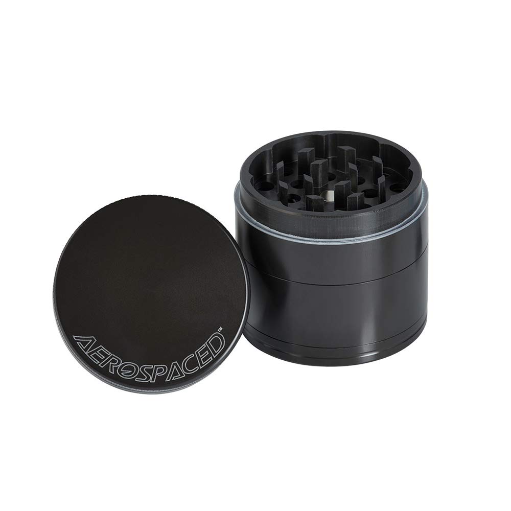 AEROSPACED Herb Grinder with Magnetic Top 4-Piece 50mm - Multiple Colors Available (Gun Metal)