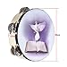 ammoon Double Row Jingle Tambourine Handbell Clap Drum Percussion Instrument with Dove & Bible Pattern for Church (8 inch)
