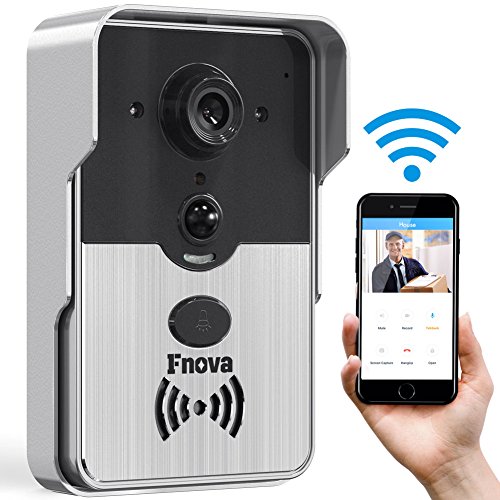 Video Doorbell, Fnova Video Doorbell Camera Wifi 720P HD Camera 2-Way Audio Intercom Doorbell with Infrared Night Vision Real-Time Video and Talk Compatible with IOS and Android, Electronic Doorbell