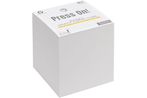 EARTHCUBE Press On! STICKY Graph Paper 3.5 Inch Note Cube Made in USA (Paper US or CAN) 100% Recycled 700 Tear-off Pages (Not Loose) Light Black Grid on Top Side of Each Sheet 29% Opacity