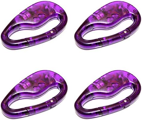 Mini FM Radio Portable Carabiner Keychain Clip Travel Sized + Headphones (4 Pack(Purple))