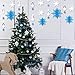 pinkblume Frozen Party Snowflake Decoration Kit–Winter Wonderland Decorations White 3D Paper Snowflake Garland,Blue Large Hanging Snowflake Banner,Purple and Blue Snowman Garland