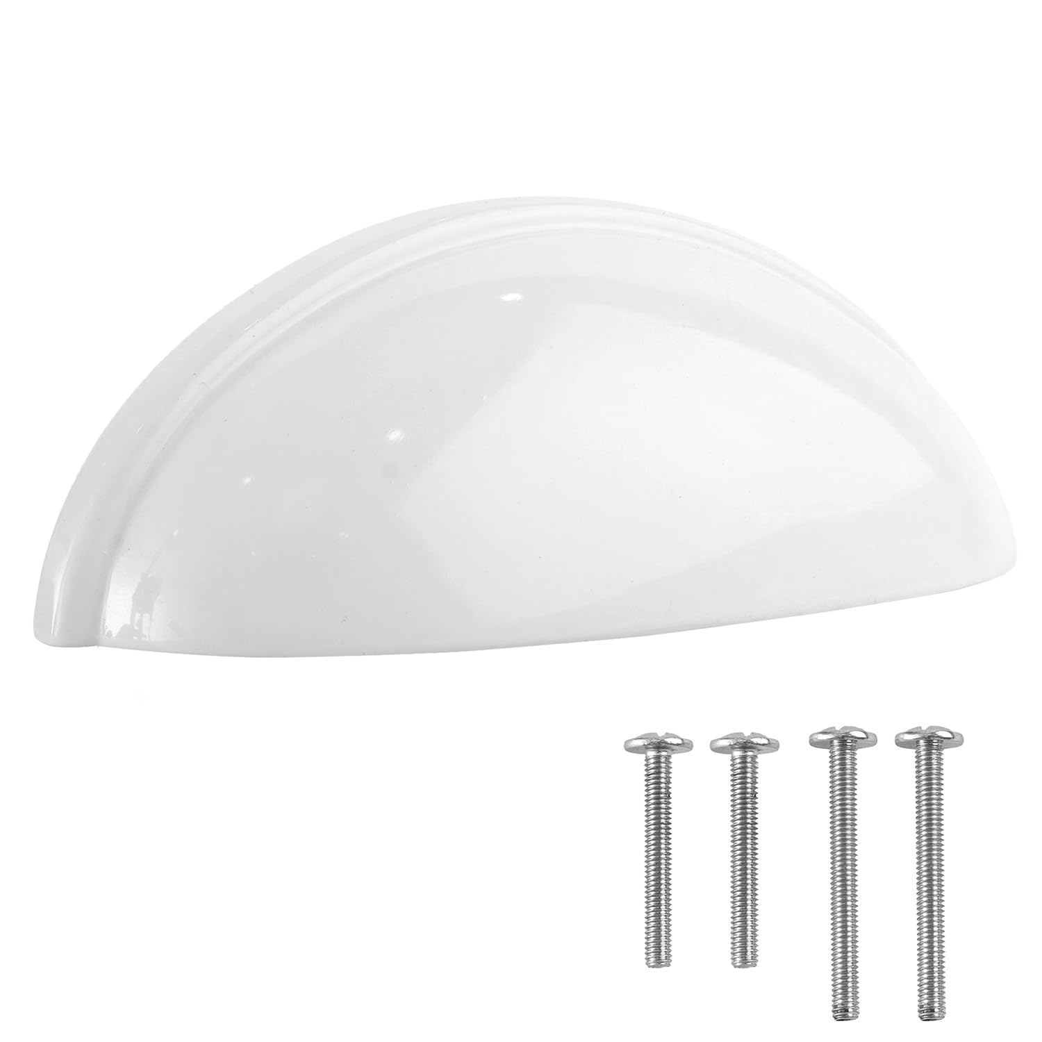 Photo 1 of 3 Inch Hole to Hole Drawer Pulls - 10 Pack - Cup Pulls for Cabinets and Drawers - White Cabinet Handles - Furniture, Kitchen & Hardware