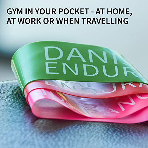 DANISH ENDURANCE 6 or 3 Pack Resistance Loop Exercise Bands (Pink, Red, Green, 3 Pack)