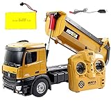 Ailejia RC Remote Control Truck Construction Dump Truck Toy 2.4GHz Huina Die-Cast Front Gift for Kids Children
