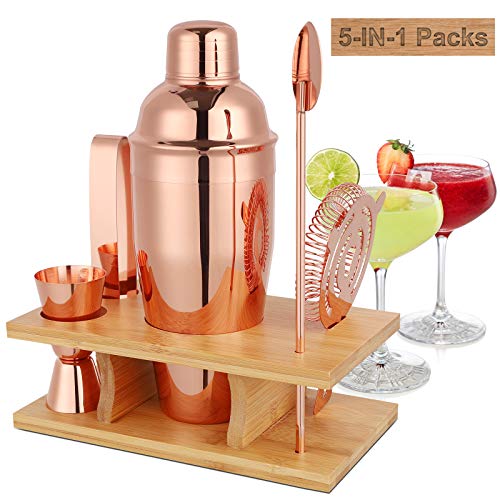 Hossejoy Hochwertiges Cocktailshaker Set, 5 Teilig Cocktailmixer Set, mit Bambus-Aufbewahrung, inkl. Cocktail-Shaker… – Bild 7