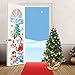 UNOMOR Large New Year Door Cover for New Year Eve Party decorations- Santa and Christmas Tree, Durable, 2 Pieces, 79.8
