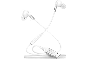 DUKABEL USB in-Ear Headphones, USB PC Earbuds with Noise Cancellation for PC/PS4/PS5, Computer Gaming Earphone Headset with i