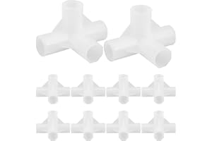 OKUMEYR 10pcs 13mm Inner Diameter Closet Rod Connector 4-Way Plastic Joint for Canvas Wardrobe Shoe Rack Furniture Hardware A