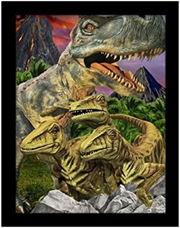 3D Art Dinosaur 3D Framed Art, 10.5 by 13.5"