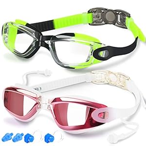 COOLOO Swim Goggles, 2 Pack Swimming Goggles for Men Women, Goggles Swimming Adult Youth Teen Kids, Anti Fog Pool…