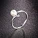 Bella Lotus 18k White Gold Plated Simulated Pearl Rings Wedding Bands Mothers Day Gifts, Size 10