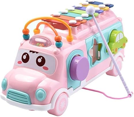 pink wooden activity cube