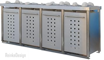 Edelstahl Mulltonnenbox Fur 4 Tonnen 2x240l Und 2x120l Mit