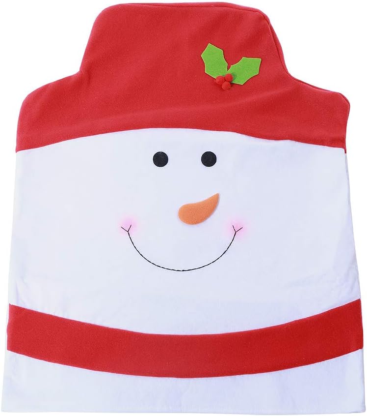 Sattiyrch Christmas Snowman Chair Covers Set of 6,Novelty Party Holiday Dining Chair Slipcovers for Kitchen,Bar or Restaurant,23"(H) 20.5"(W): Kitchen & Dining
