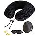 AERIS Memory Foam Travel Pillow for Airplanes - Best Airplane Neck Pillow for Long Flights - Plane Accessories Easy to Carry Bag to Save Space, Ear Plugs and Eye Mask - Perfect Flight Set & Gift primary