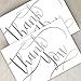 Silver Foil Thank You Note Cards / 50 Thank You Card Set / 3 1/2