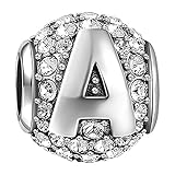 SOUFEEL New Letter A Charms Swarovski 925 Sterling Silver Charms for Bracelets Necklaces Letters Series