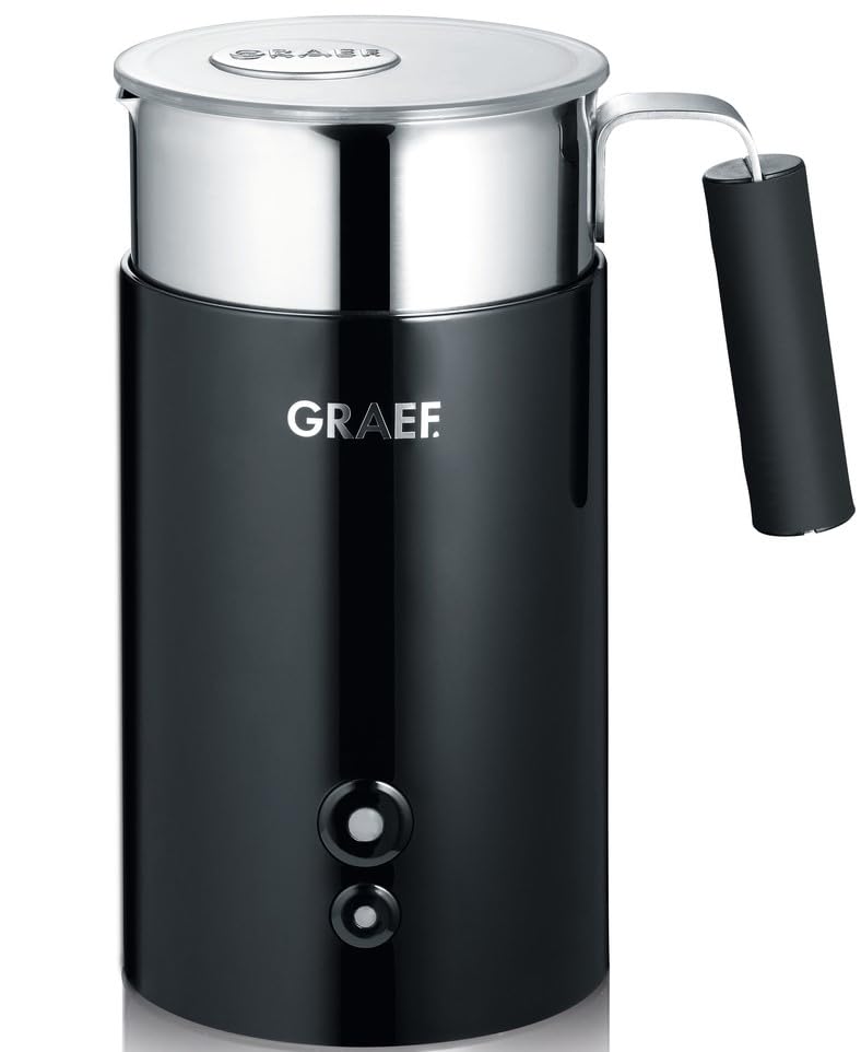 GRAEF Electric Milk Frother MS702 with Removable Stainless Steel Jug, Black
